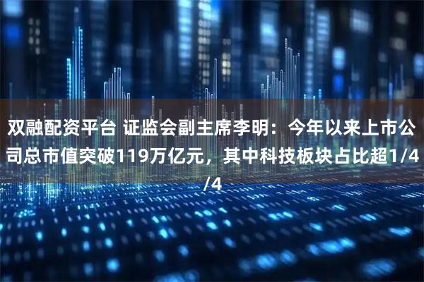 双融配资平台 证监会副主席李明：今年以来上市公司总市值突破119万亿元，其中科技板块占比超1/4